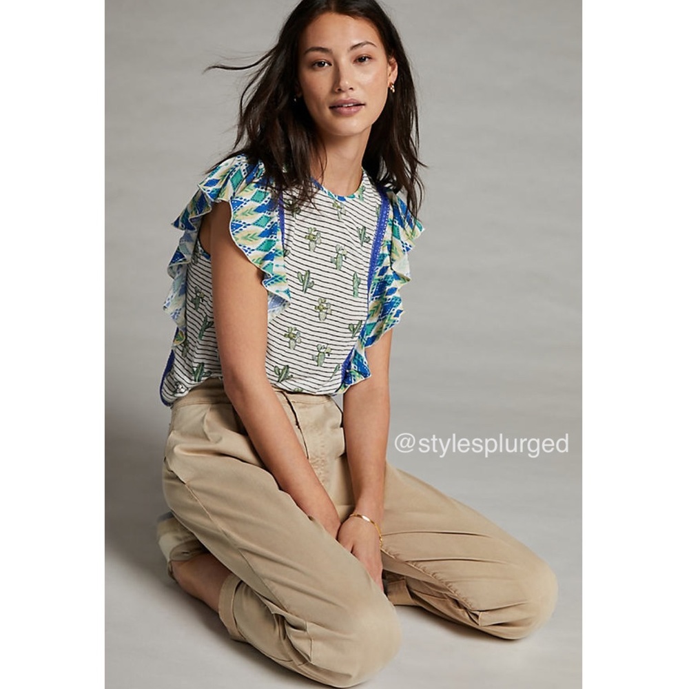 NWT🎉HP🎉ANTHRO Zofana Top (cactus print) size small